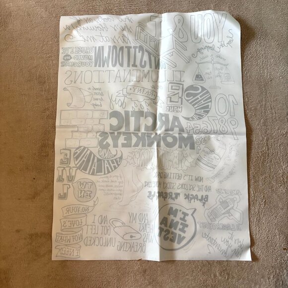 Arctic Monkeys Black & White Lyric Art Poster 22x16 Indie Wall Decor - Picture 4 of 5